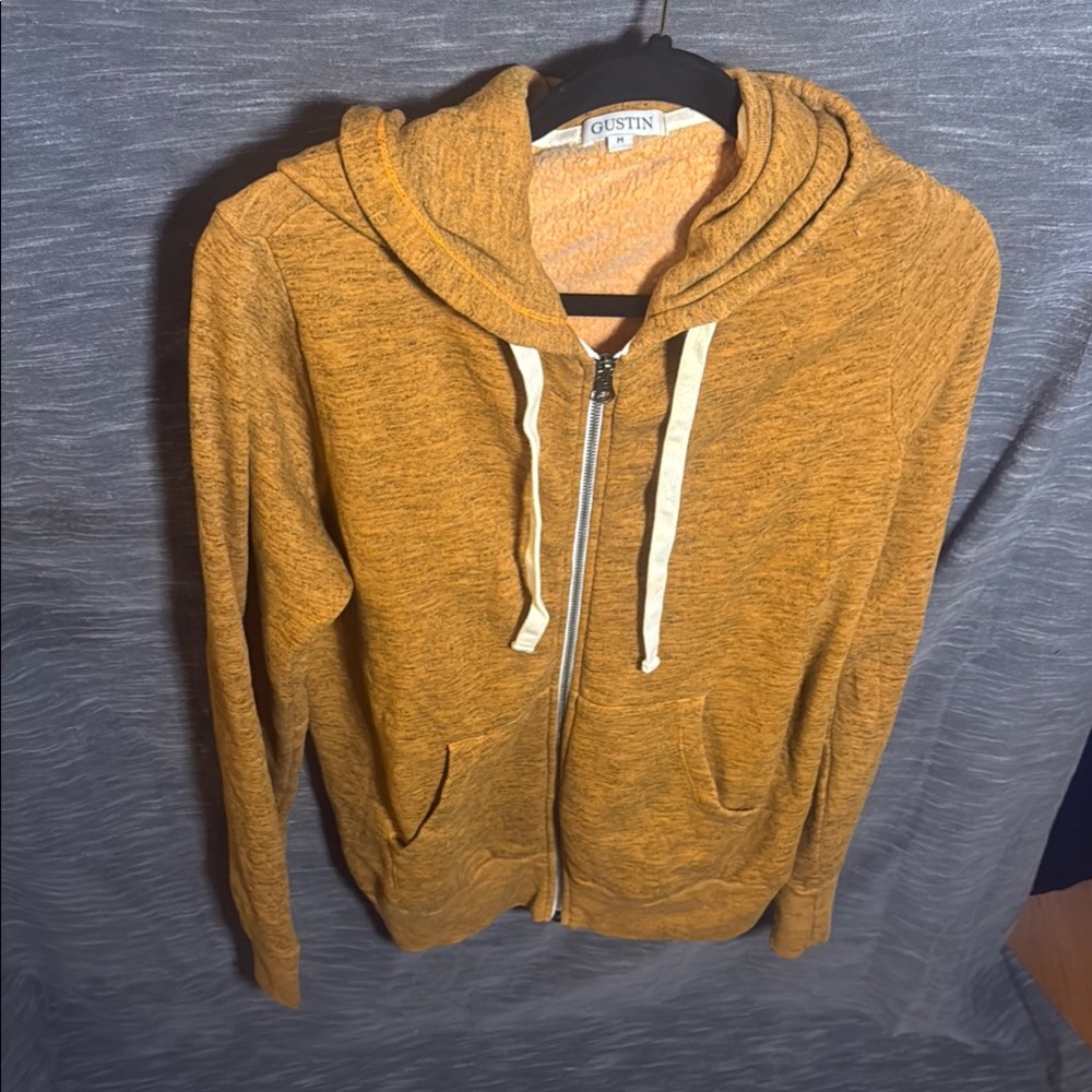 Gustin Men's Ochre Zip-Up Sweater
